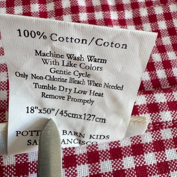 Pottery Barn Kids Gingham Panels 2 Checked Valances/Cafe Curtains Cotton Classic - Picture 6 of 16